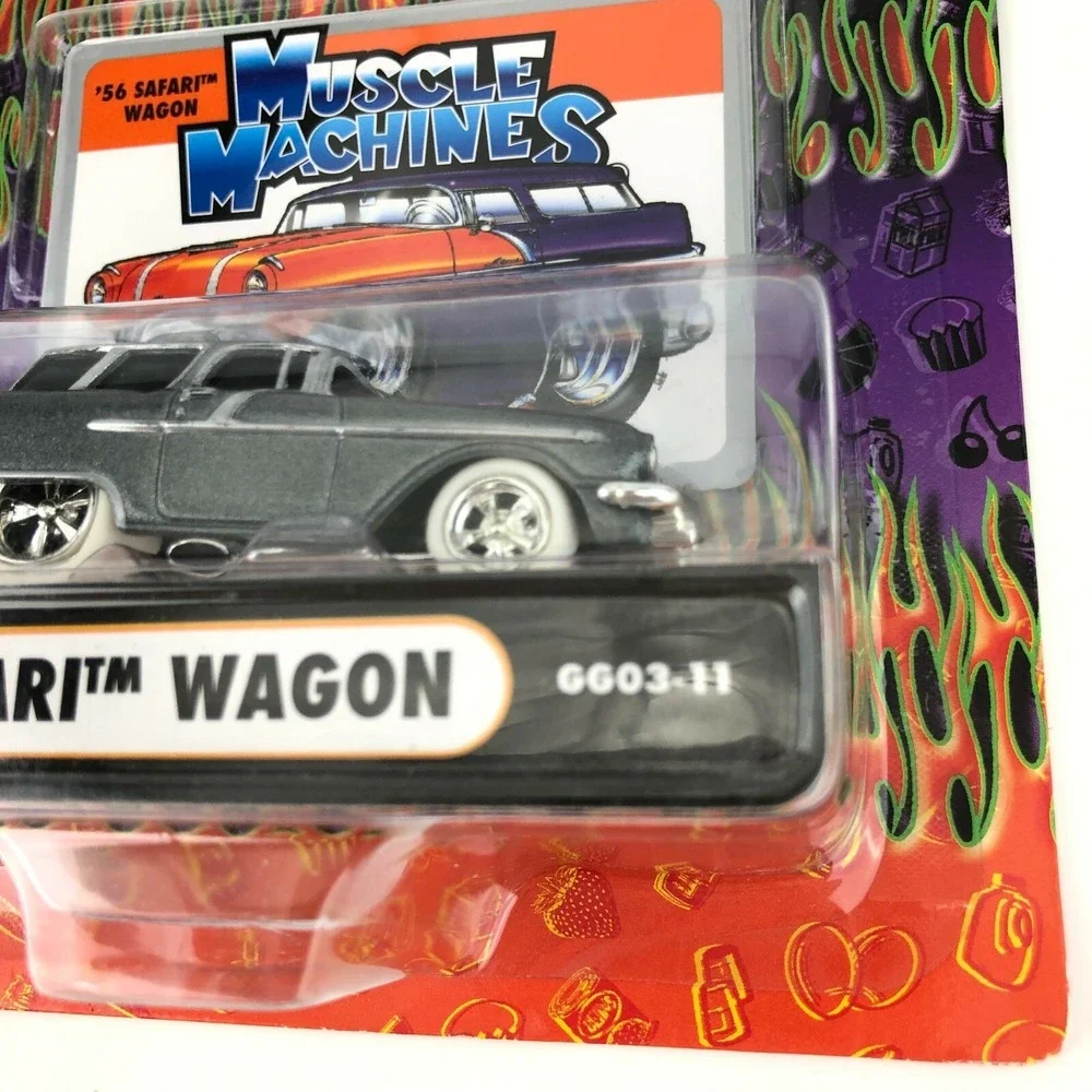 Muscle Machines 1956‎ '56 Pontiac Safari Wagon Metallic Gray Car Die Cast 1/64